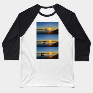 Horse-drawn carriages on beach at sunset Baseball T-Shirt